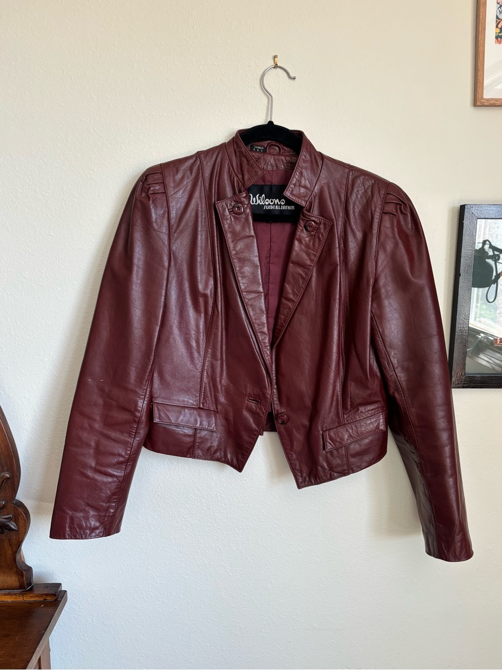 Wilsons Deep Burgundy Leather Jacket